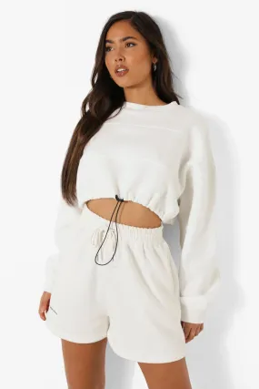 Seam Detail Bungee Cord Crop Sweater