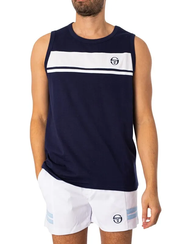 Sergio Tacchini Damarindo Vest - Maritime Blue/White
