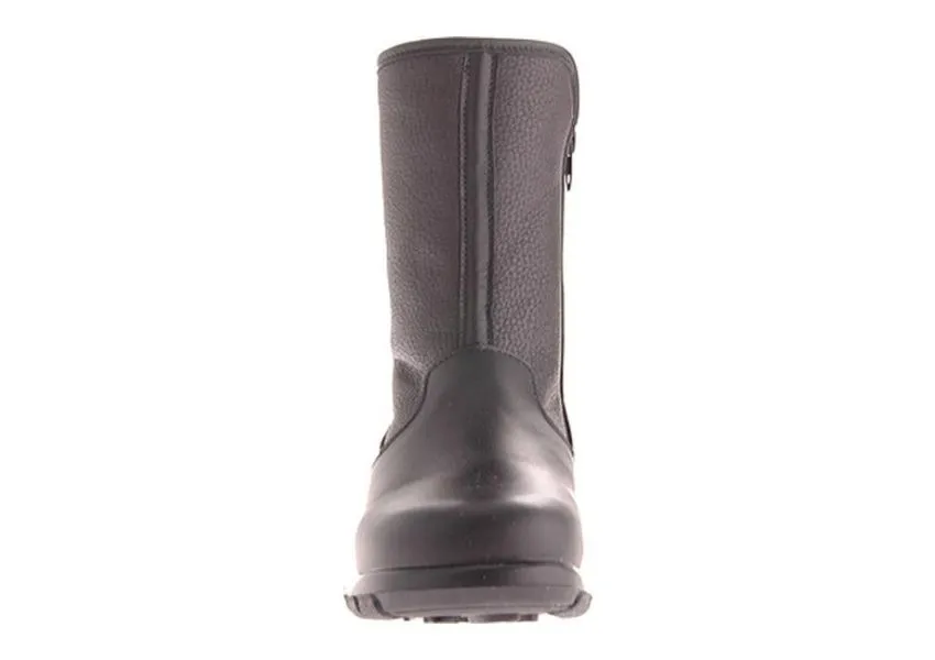 Shield Black Leather Mid-Calf Winter Boot