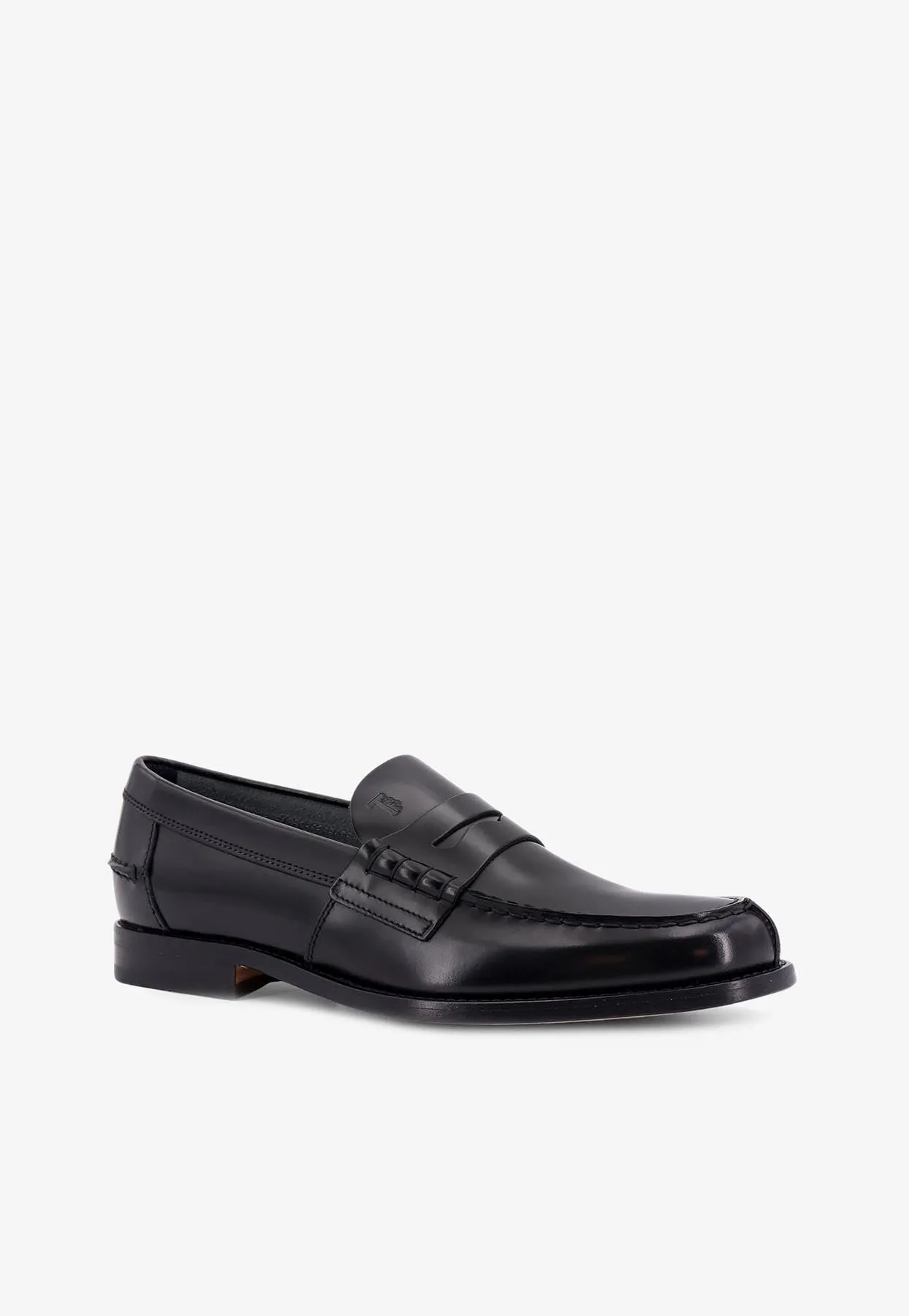 Shiny Leather Penny Loafers