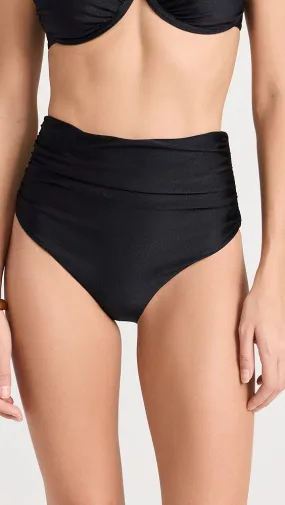 SIMKHAI   Teya High Waisted Ruched Bikini Bottoms 