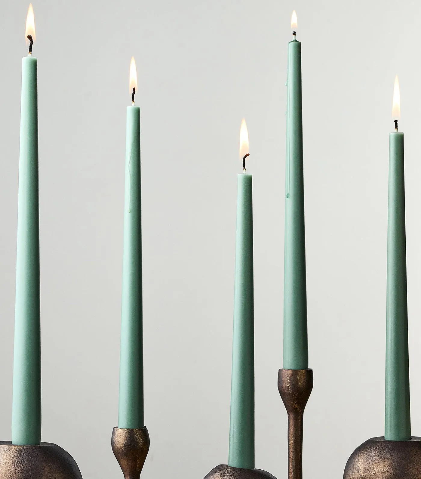 Simple Taper Candles, Set of 6 - Celadon