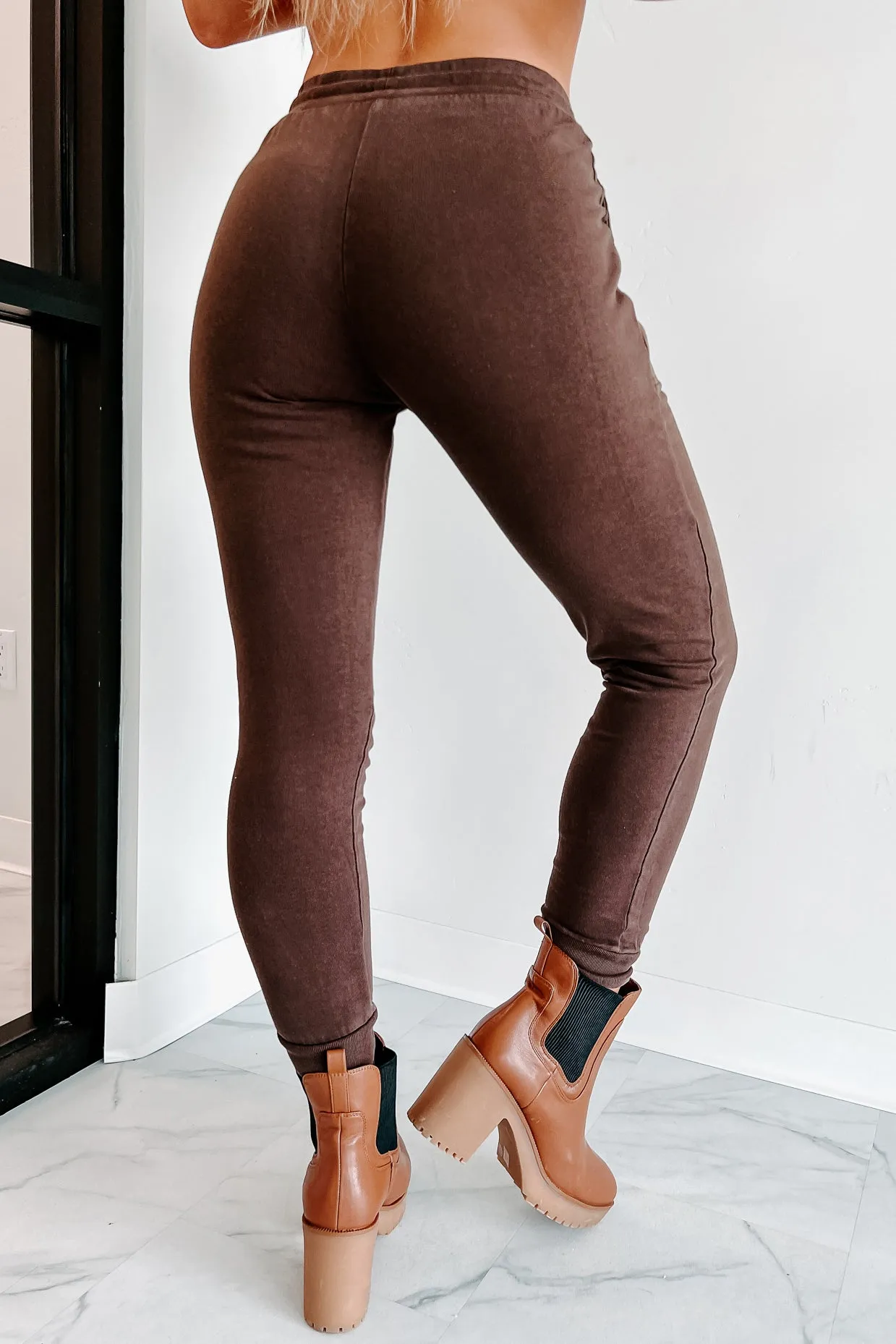 Simply Cozy Drawstring Joggers (Dark Chocolate)