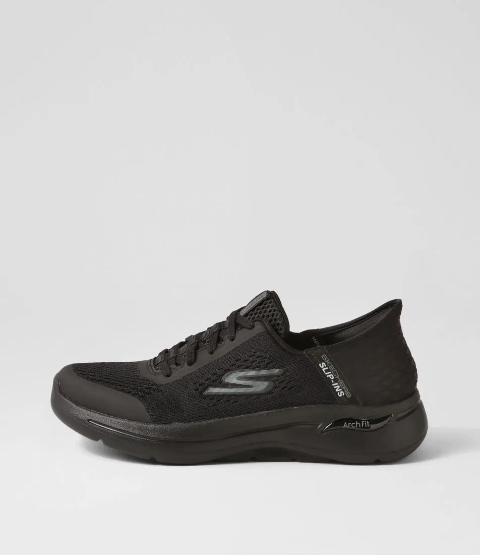 SKECHERS Go Walk Arch Fit Black Fabric Sneakers