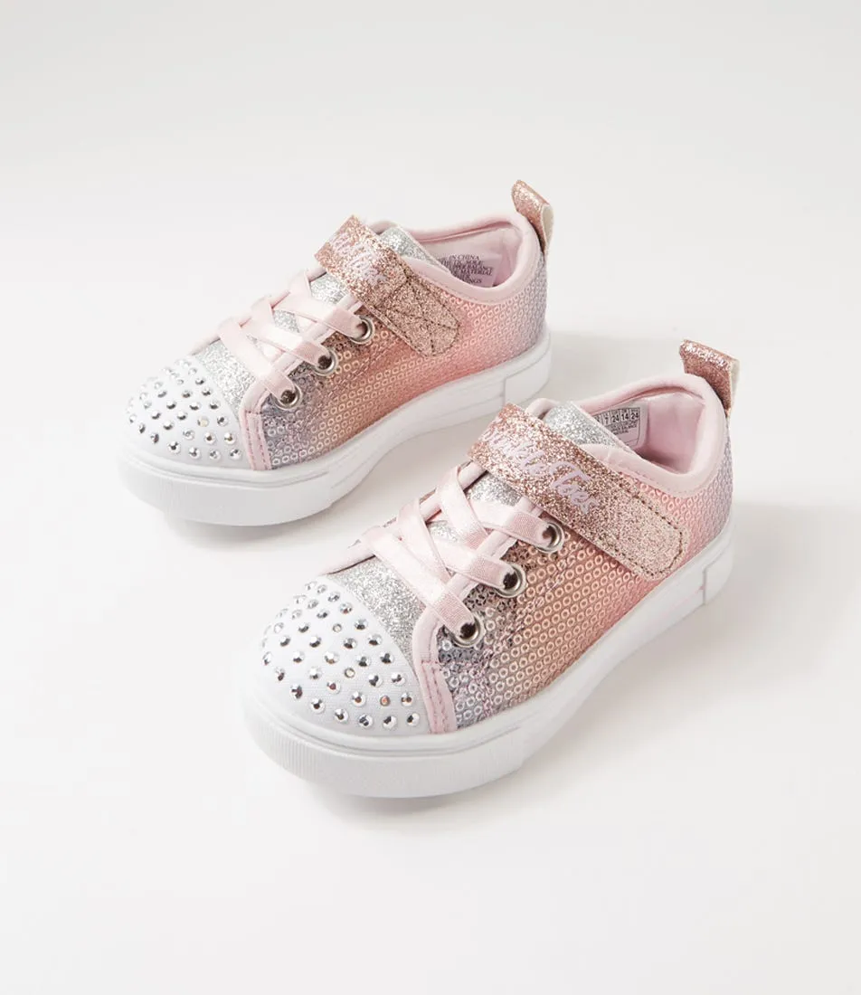 SKECHERS Twinkle Sparks Light Pink Multi Fabric Sneakers