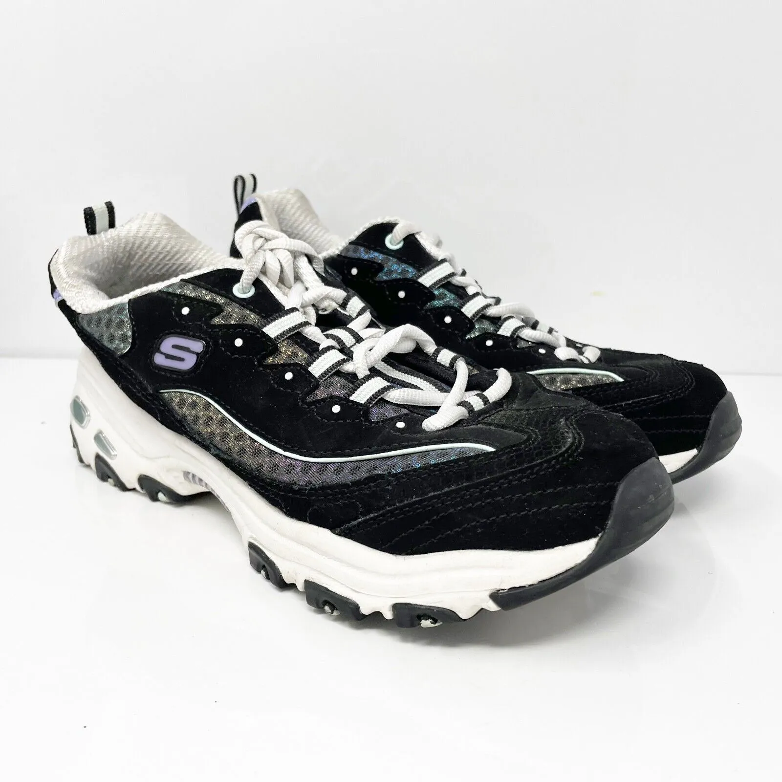 Skechers Womens D Lites 149268W Black Casual Shoes Sneakers Size 8.5