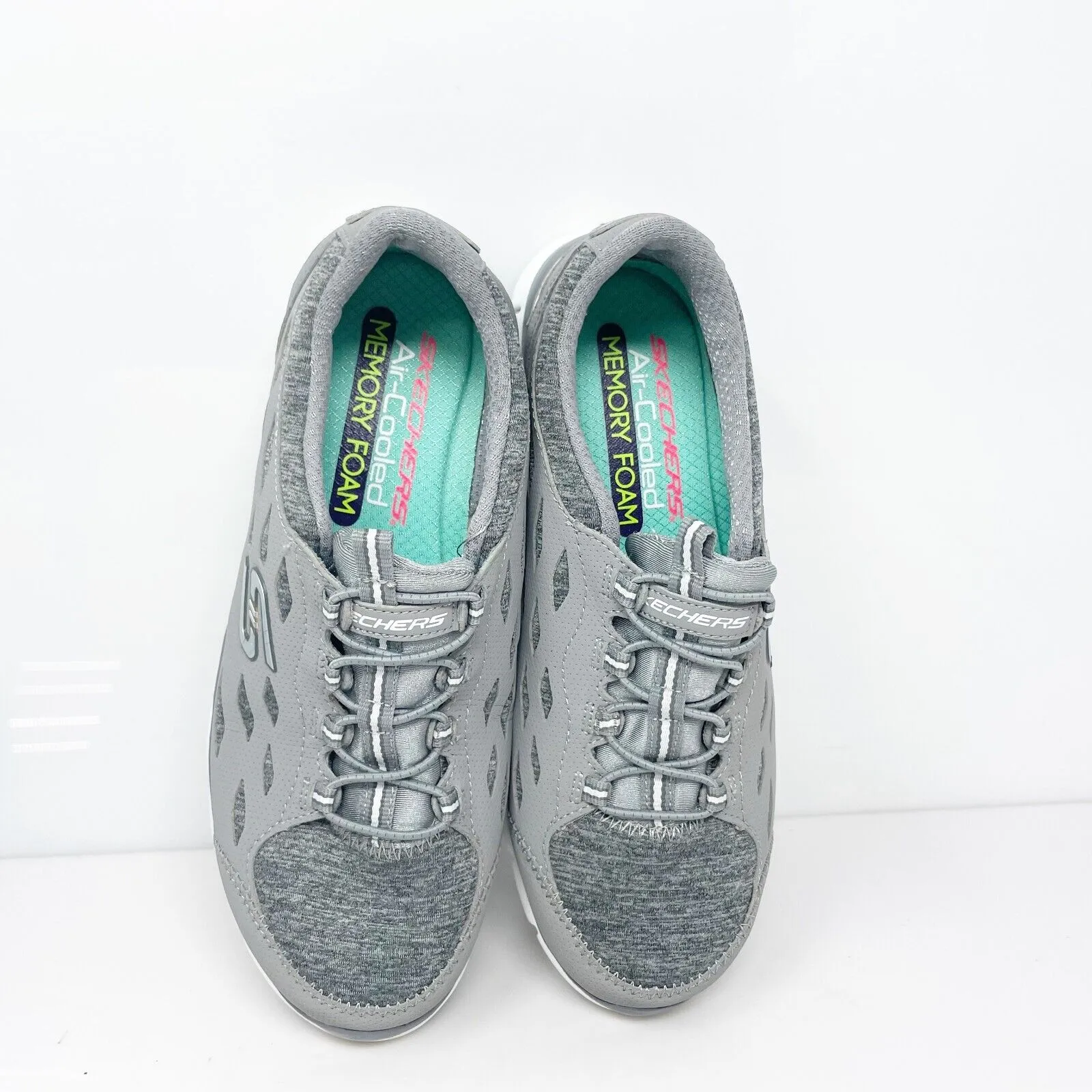 Skechers Womens Gratis Full Circle 22605 Gray Casual Shoes Sneakers Size 6