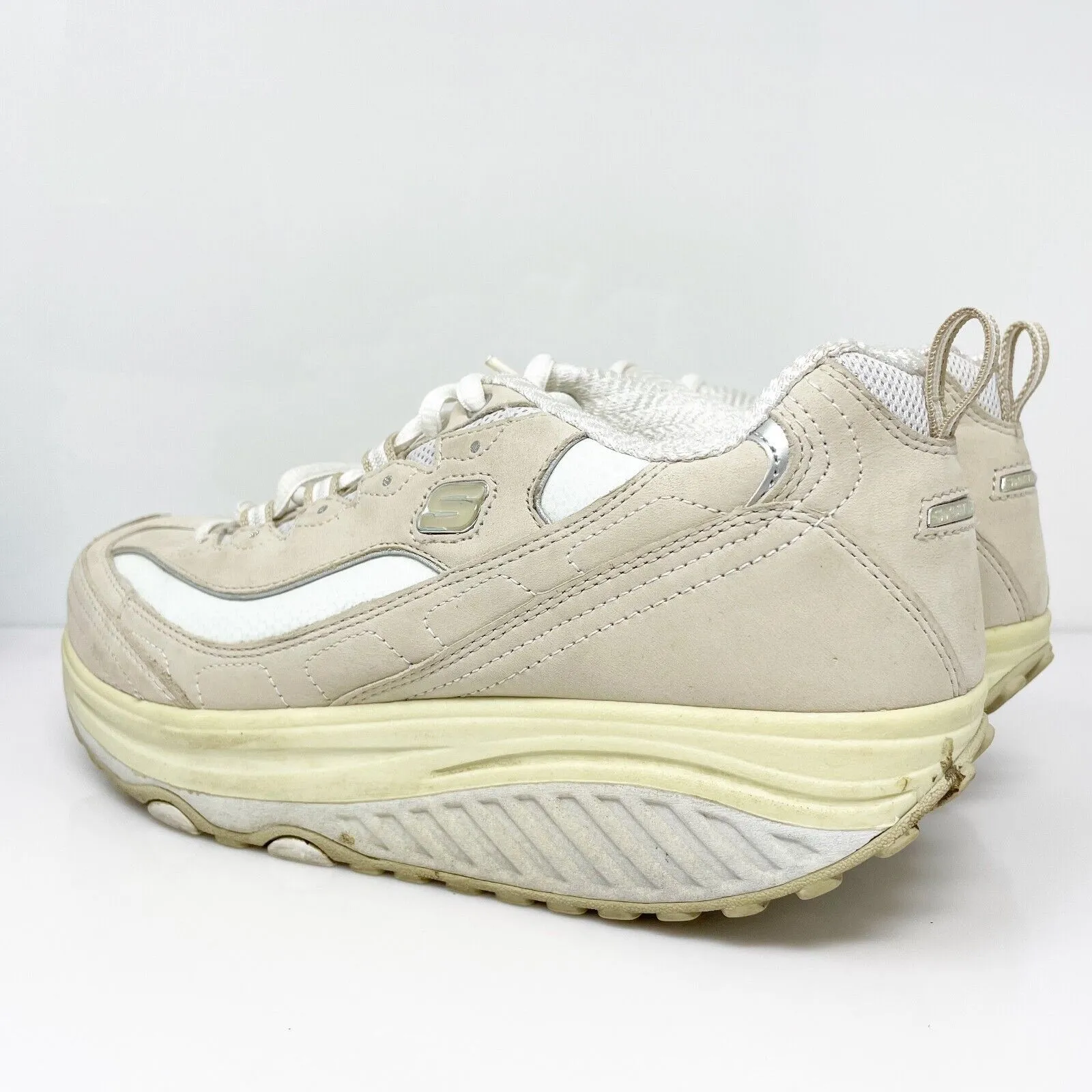 Skechers Womens Shape Ups 11800 Beige Casual Shoes Sneakers Size 8.5