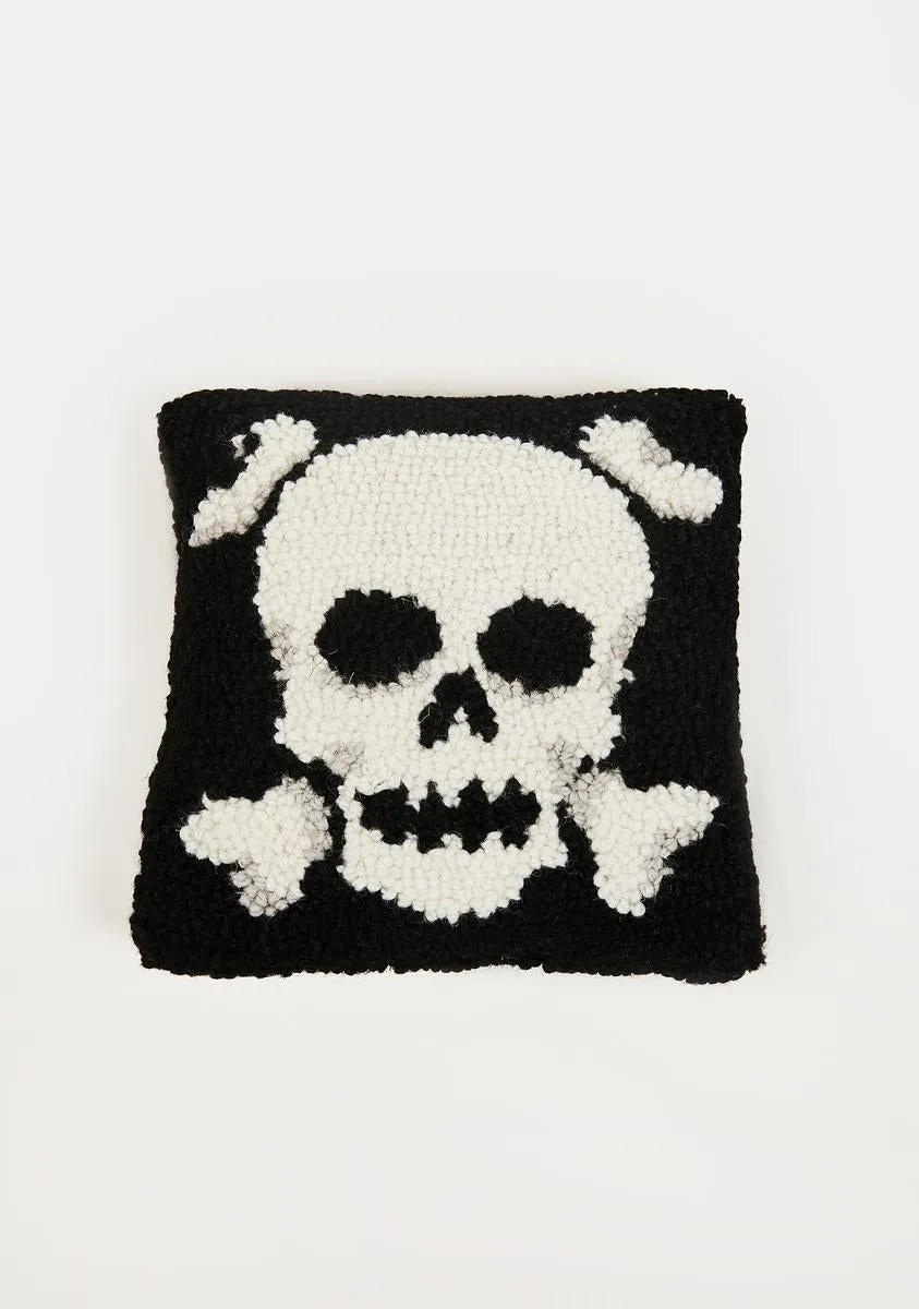 Skull & Cross Bones Hooked Pillow-