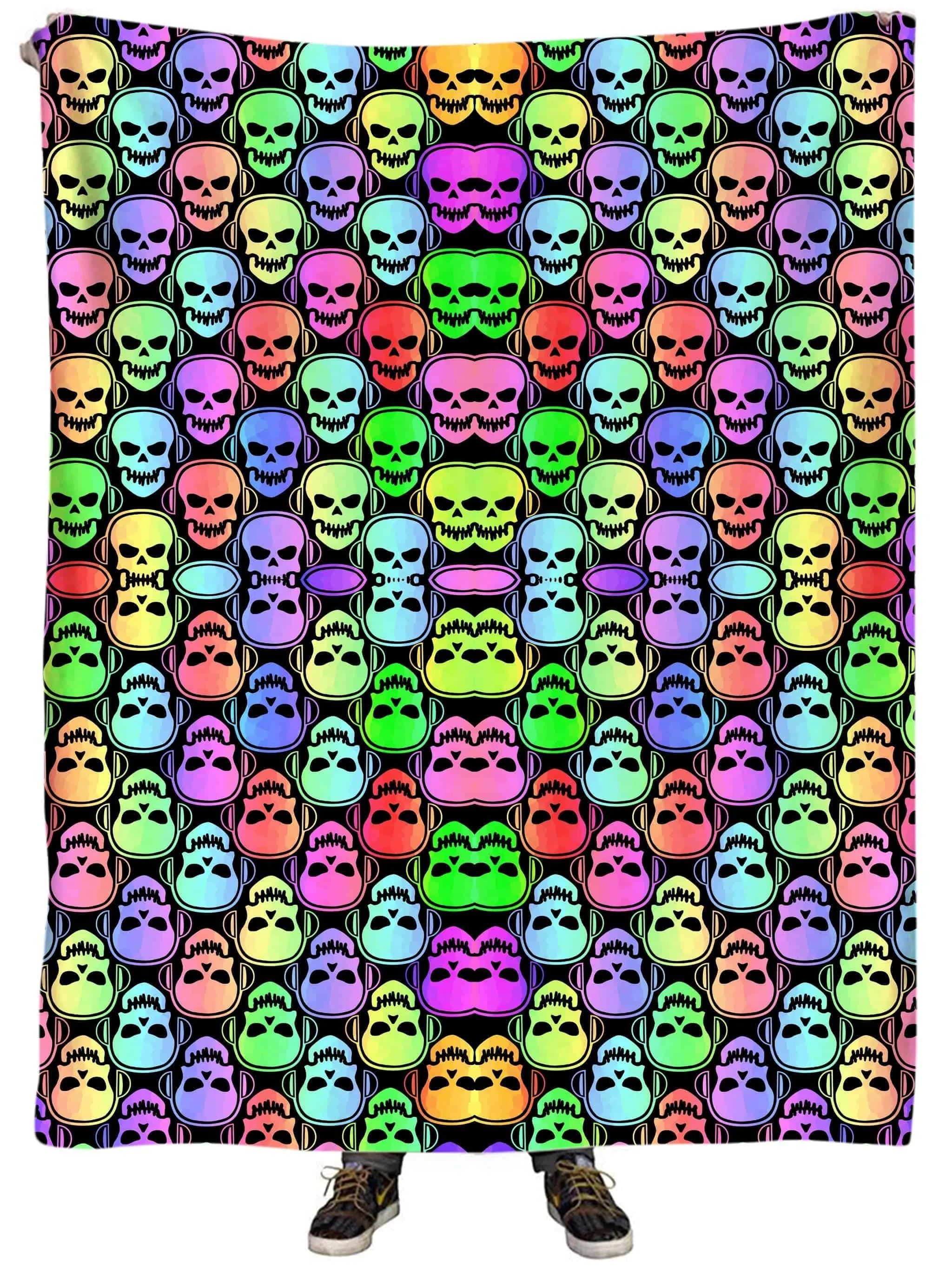 Skull Deejays Plush Blanket