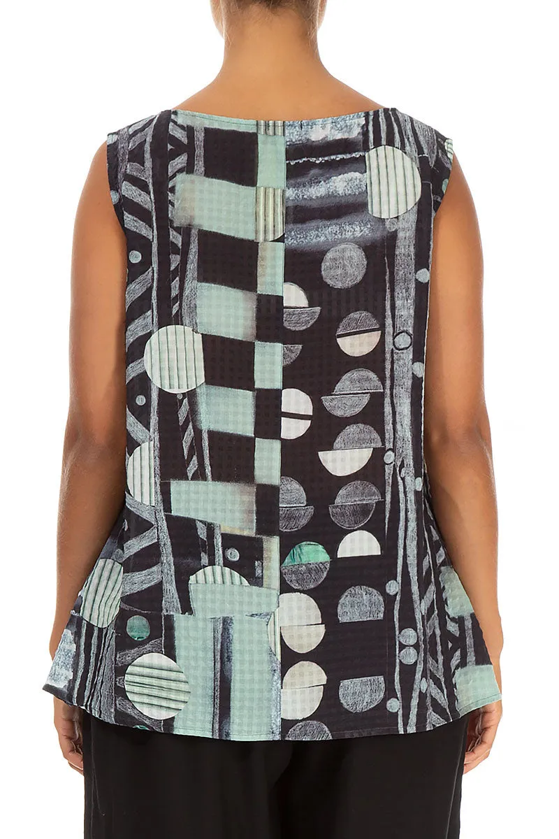 Sleeveless Moonlight Textured Silk Top