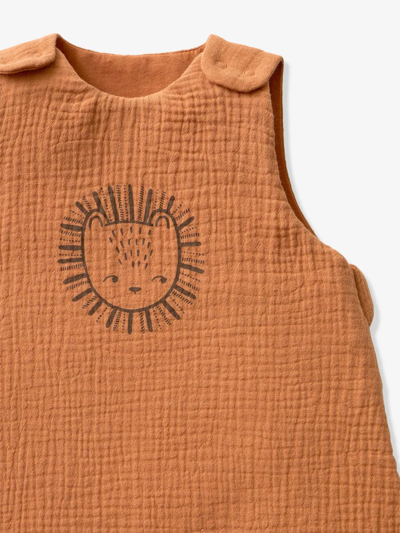 Sleeveless Summer Baby Sleeping Bag, Ethnic, Oeko-Tex® - ochre