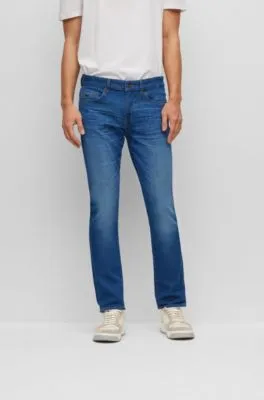 Slim-fit jeans in super-soft blue Italian denim
