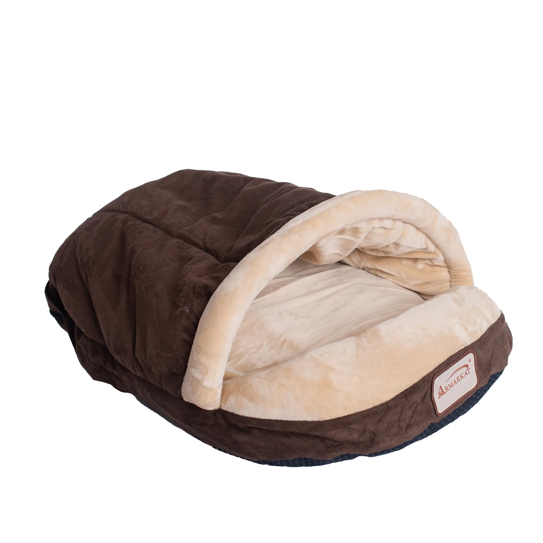 Slipper Shape Cat Dog Bed Mocha/Beige