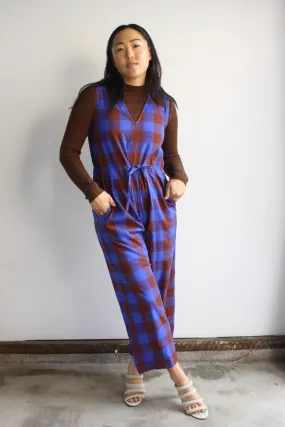 Slit Back Jumper - Rust/Cobalt