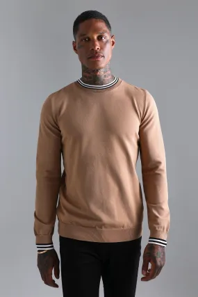 Smart Jumper With Tipping | boohooMAN UK