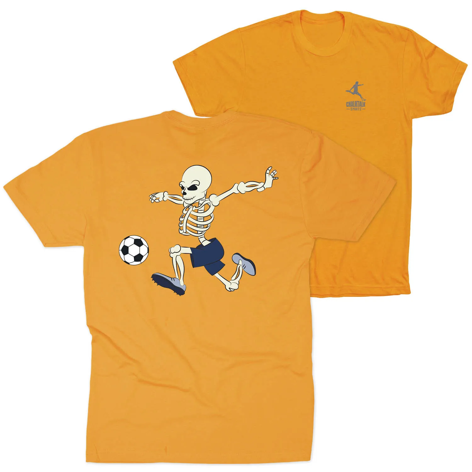 Soccer Short Sleeve T-Shirt - Skeleton Striker (Back Design) 