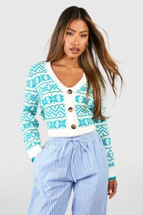 Soft Knit Snowflake Fairisle Christmas Cardigan