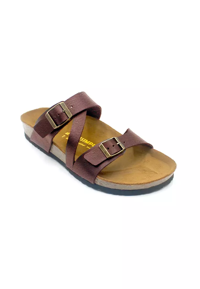 SoleSimple Hamburg - Red Leather Sandals & Flip Flops