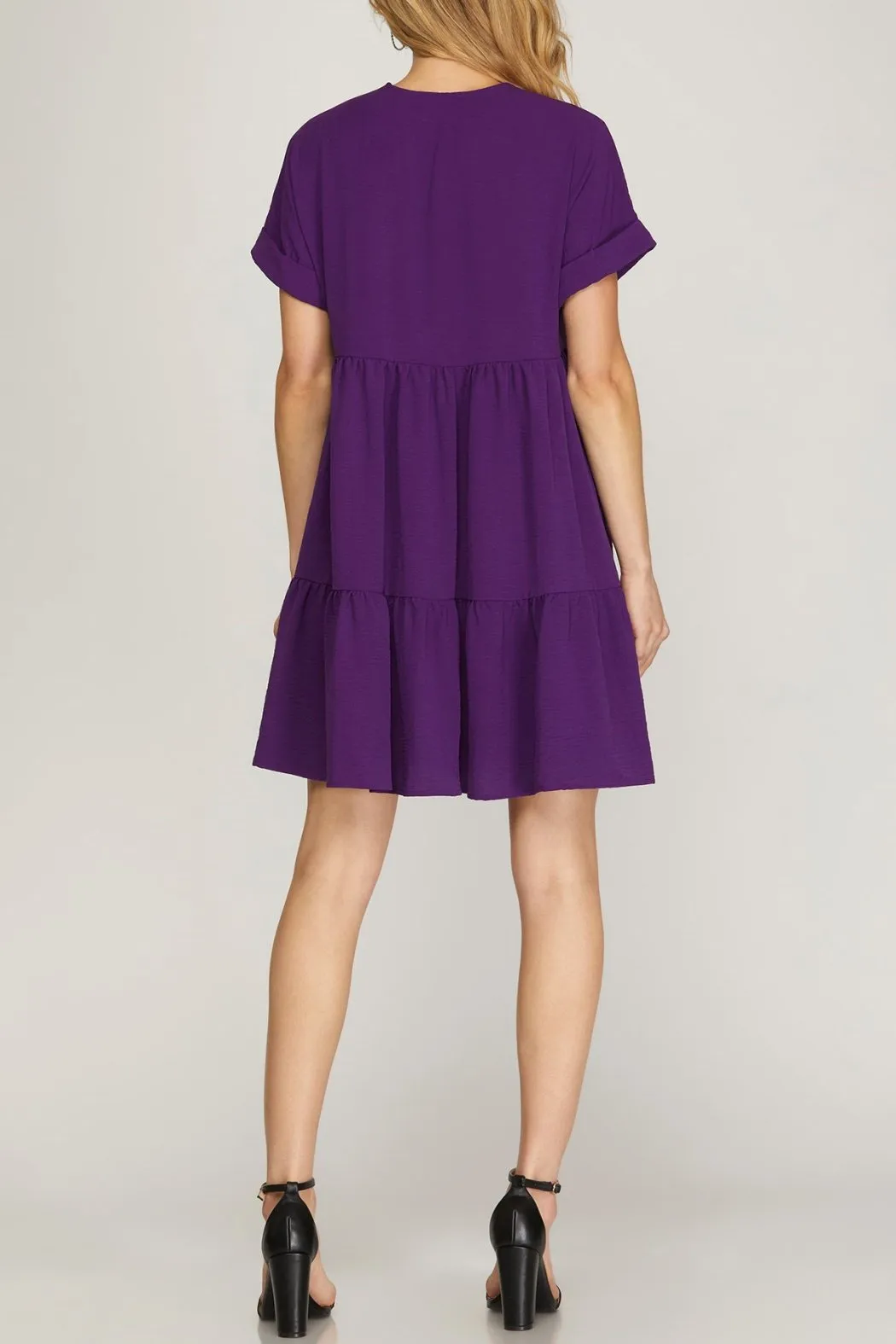 Solid Tiered Dress