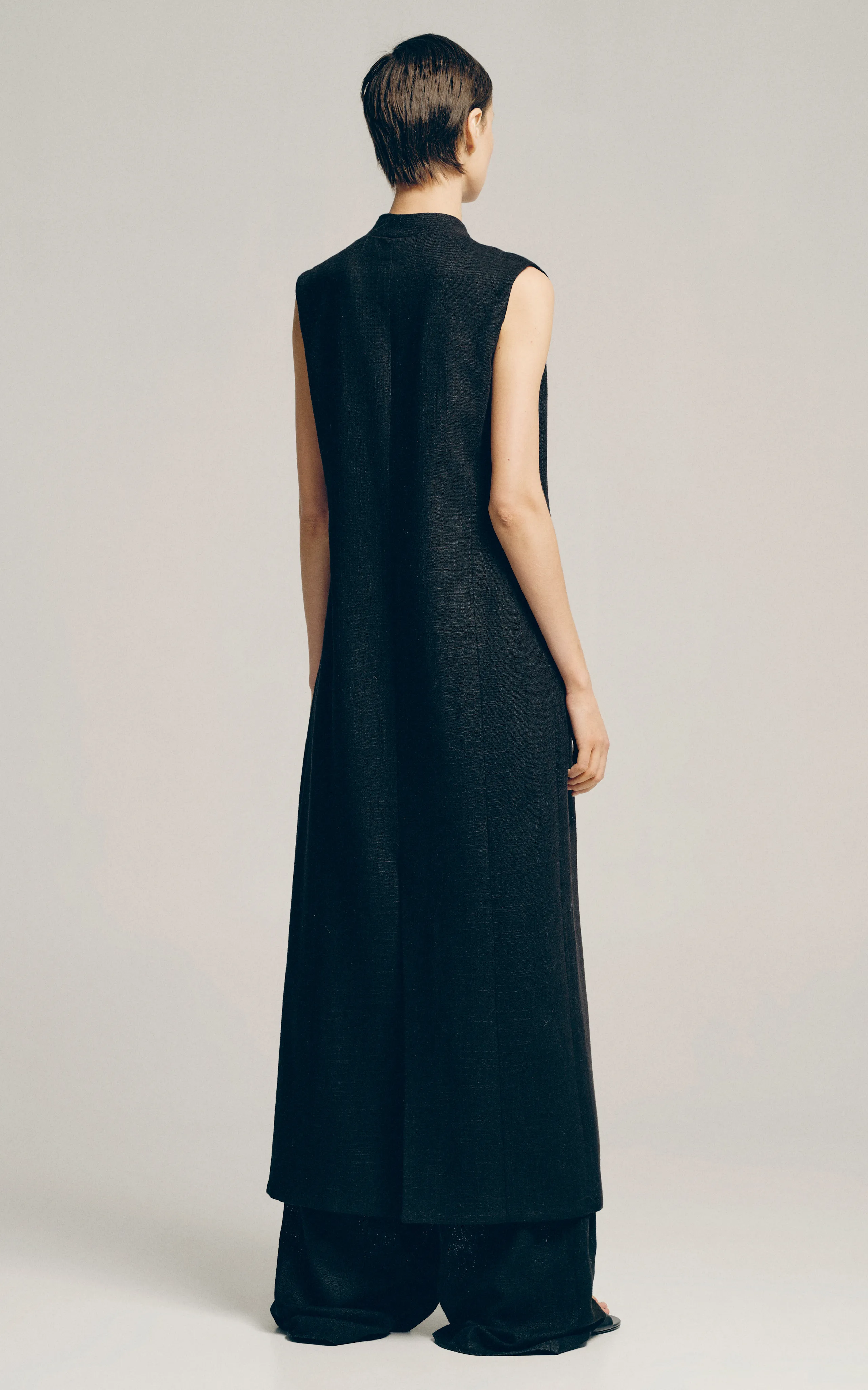 Sophie et Voila Long Linen-Blend Vest