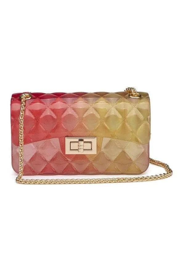 Sophie Quilt Embossed Multi Color Jelly Shoulder Bag