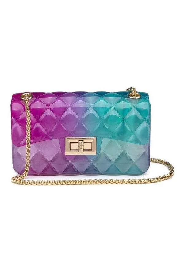 Sophie Quilt Embossed Multi Color Jelly Shoulder Bag