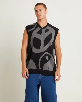 Spencer Project Peace Corp Knitted Vest - Black | SurfStitch