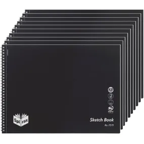 Spirax P579 Sketch Book Side Open 32 Page 272x360mm Black 10 Pack