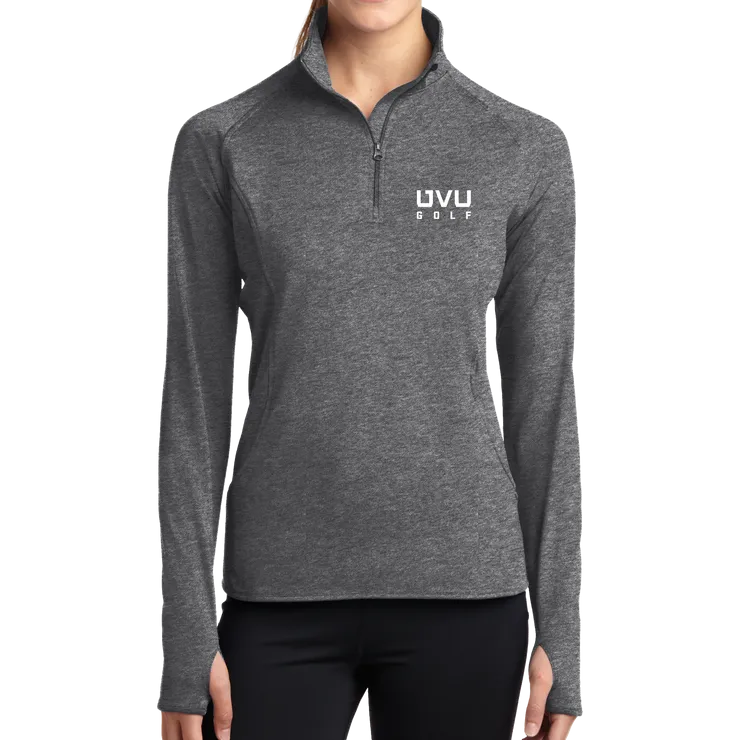 Sport-Tek Ladies Sport-Wick Stretch 1/2-Zip Pullover - UVU Golf
