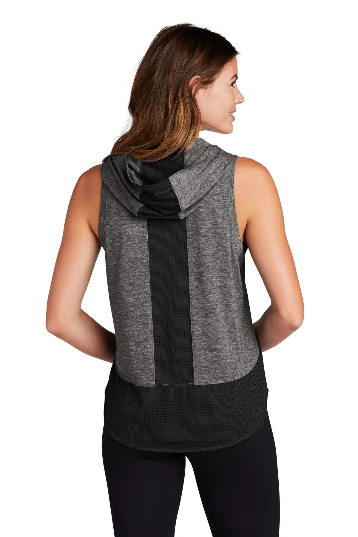 Sport-Tek LST410 Ladies PosiCharge ® Tri-Blend Wicking Draft Hoodie Tank