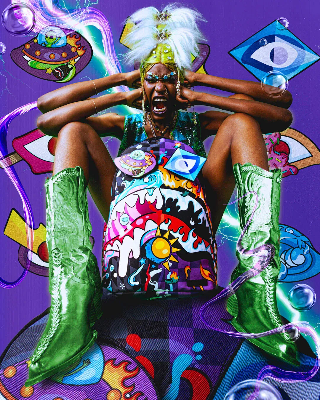 Sprayground Crazy Eyes Backpack