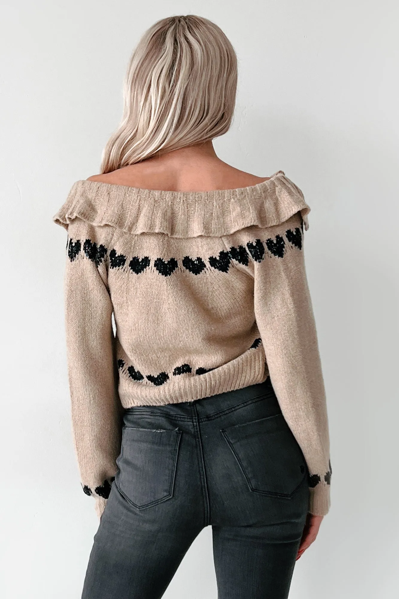 Spreading Love Collared Heart Cardigan (Khaki)