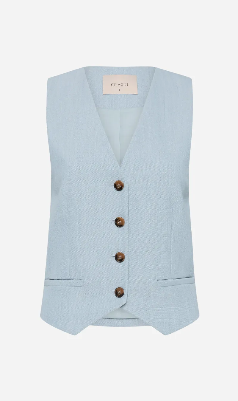  St Agni      Carter Vest - Stone Blue 