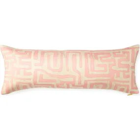 St. Frank Classic Kuba Cloth Lumbar Pillow, Terracotta