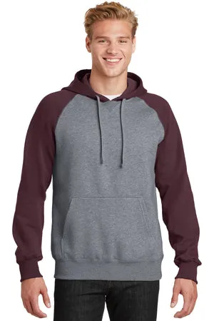ST267 Sport-Tek® Raglan Colorblock Pullover Hooded Sweatshirt.