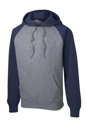 ST267 Sport-Tek® Raglan Colorblock Pullover Hooded Sweatshirt.