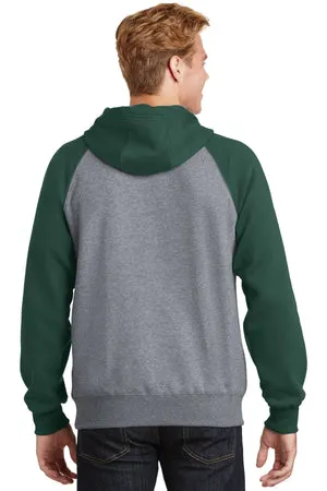ST267 Sport-Tek® Raglan Colorblock Pullover Hooded Sweatshirt.