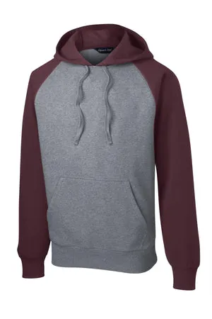 ST267 Sport-Tek® Raglan Colorblock Pullover Hooded Sweatshirt.