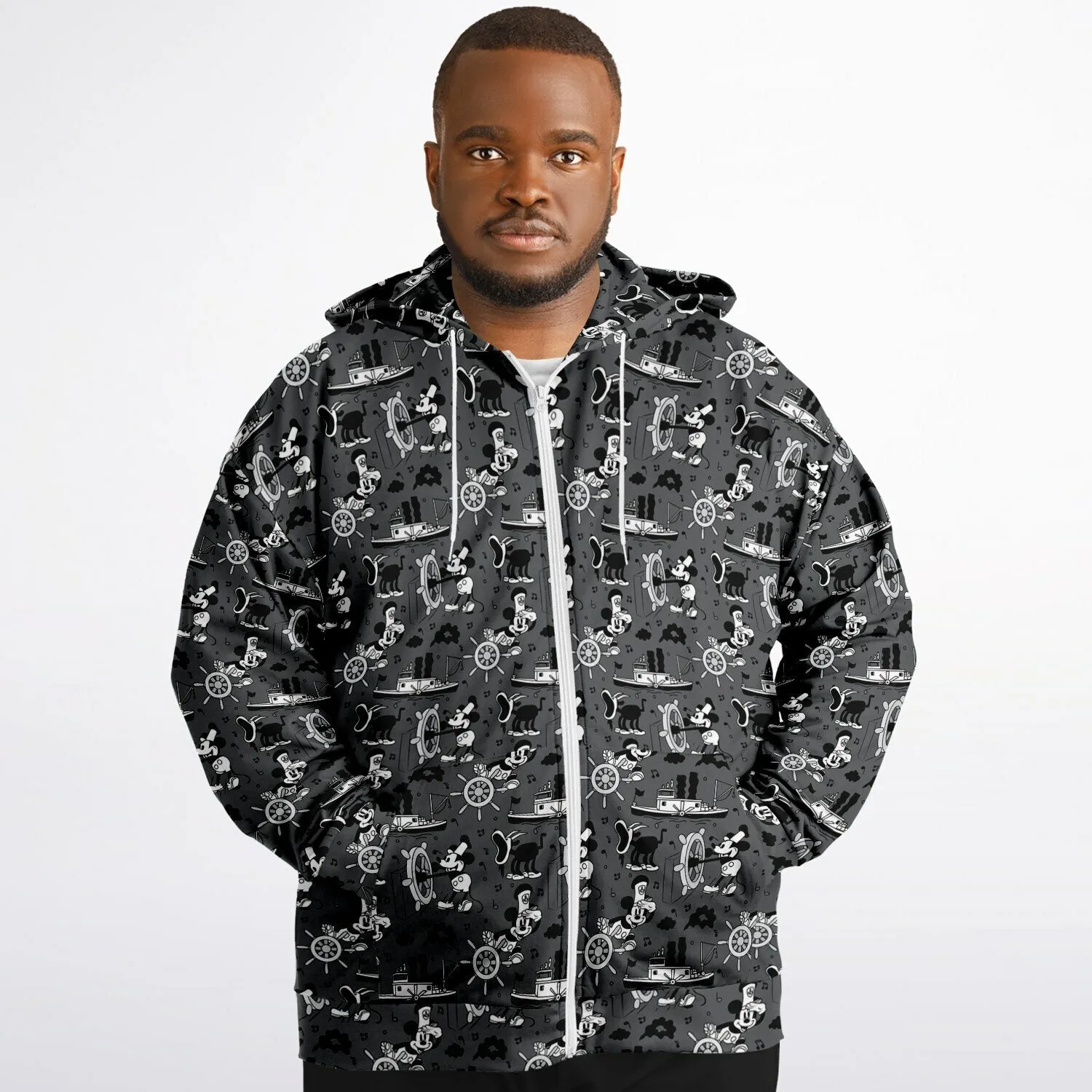 Steamboat Mickey Plus-size Unisex Zip Hoodie