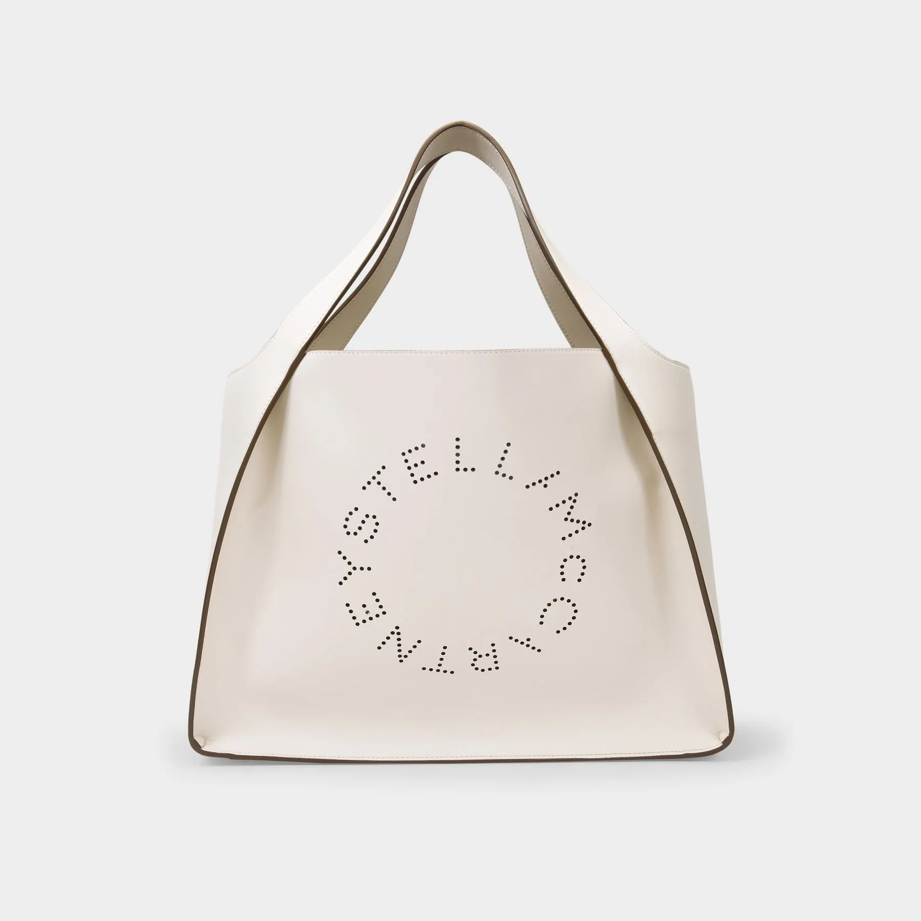 Stella McCartney  Logo E/W Tote Bag - Stella Mccartney -  White Pur - Leather Vegan