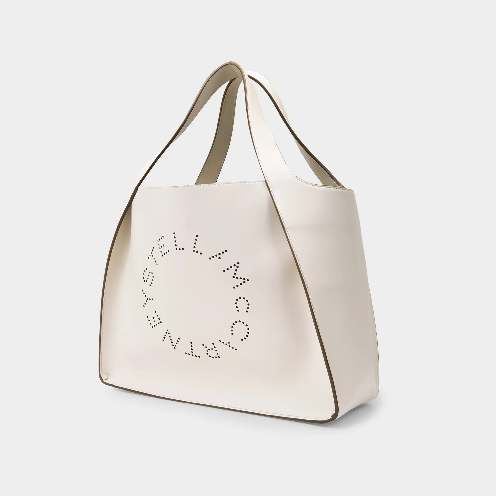 Stella McCartney  Logo E/W Tote Bag - Stella Mccartney -  White Pur - Leather Vegan