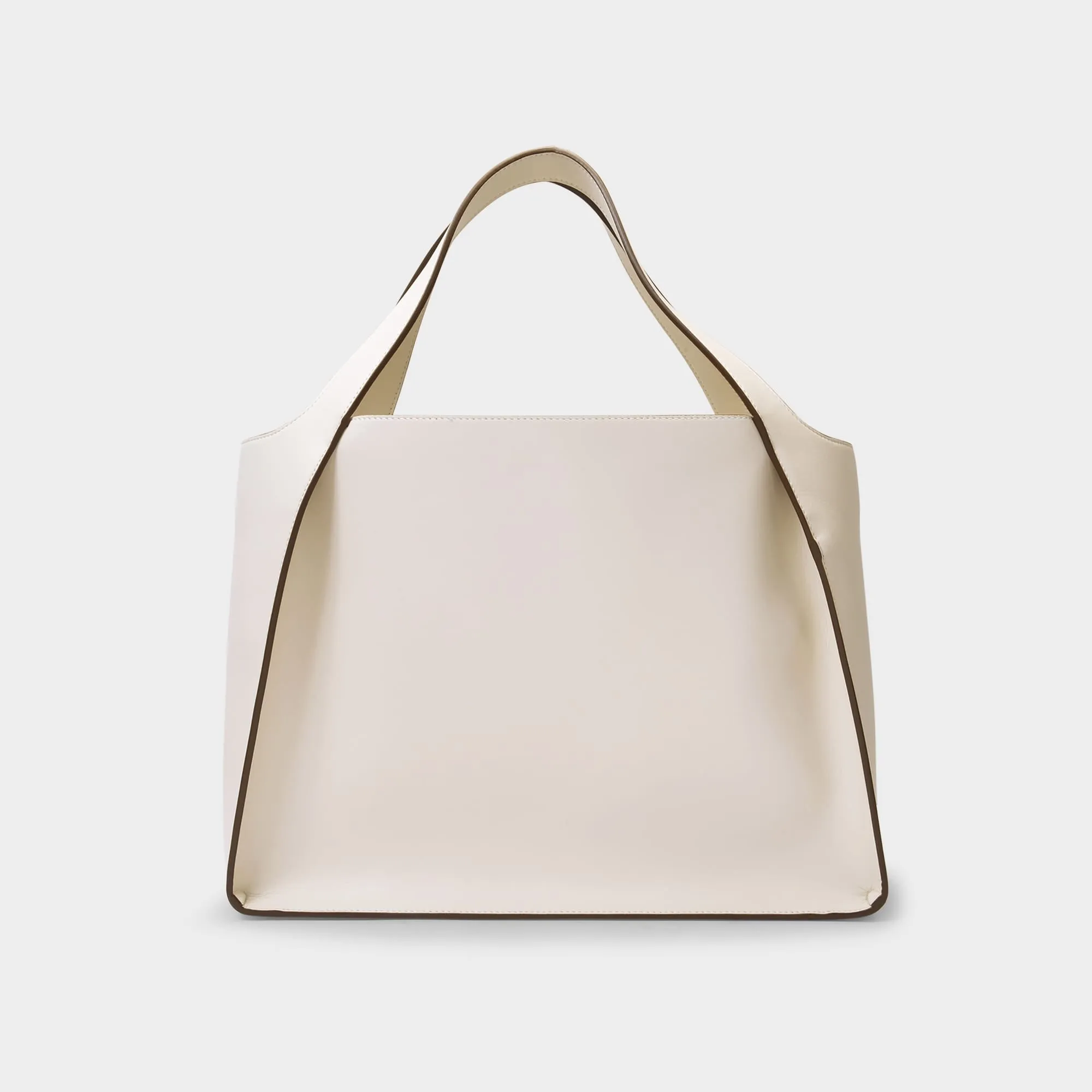 Stella McCartney  Logo E/W Tote Bag - Stella Mccartney -  White Pur - Leather Vegan