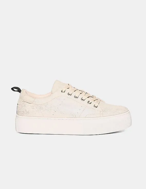 Stride Gold Textured Platform Sneakers