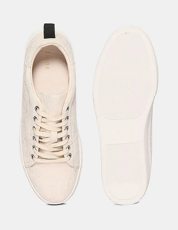 Stride Gold Textured Platform Sneakers