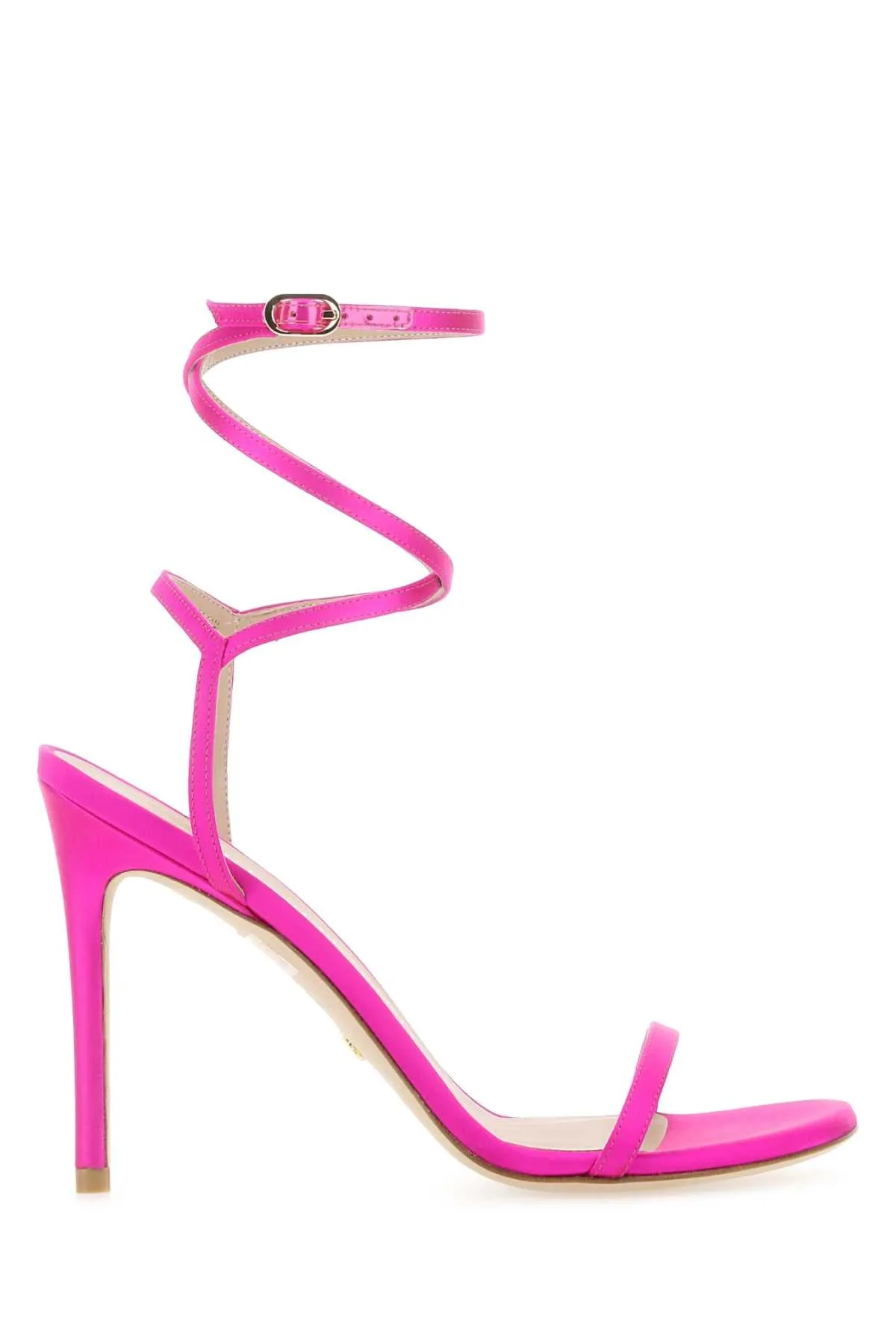 Stuart Weitzman Fuchsia Satin Barelynude 100 Sandals