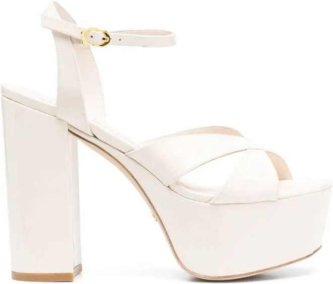 Stuart Weitzman Miami Squarehigh 140mm platform sandals Neutrals