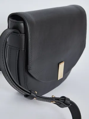 Studio Edit Black Leather Saddle Bag | Women | George at ASDA