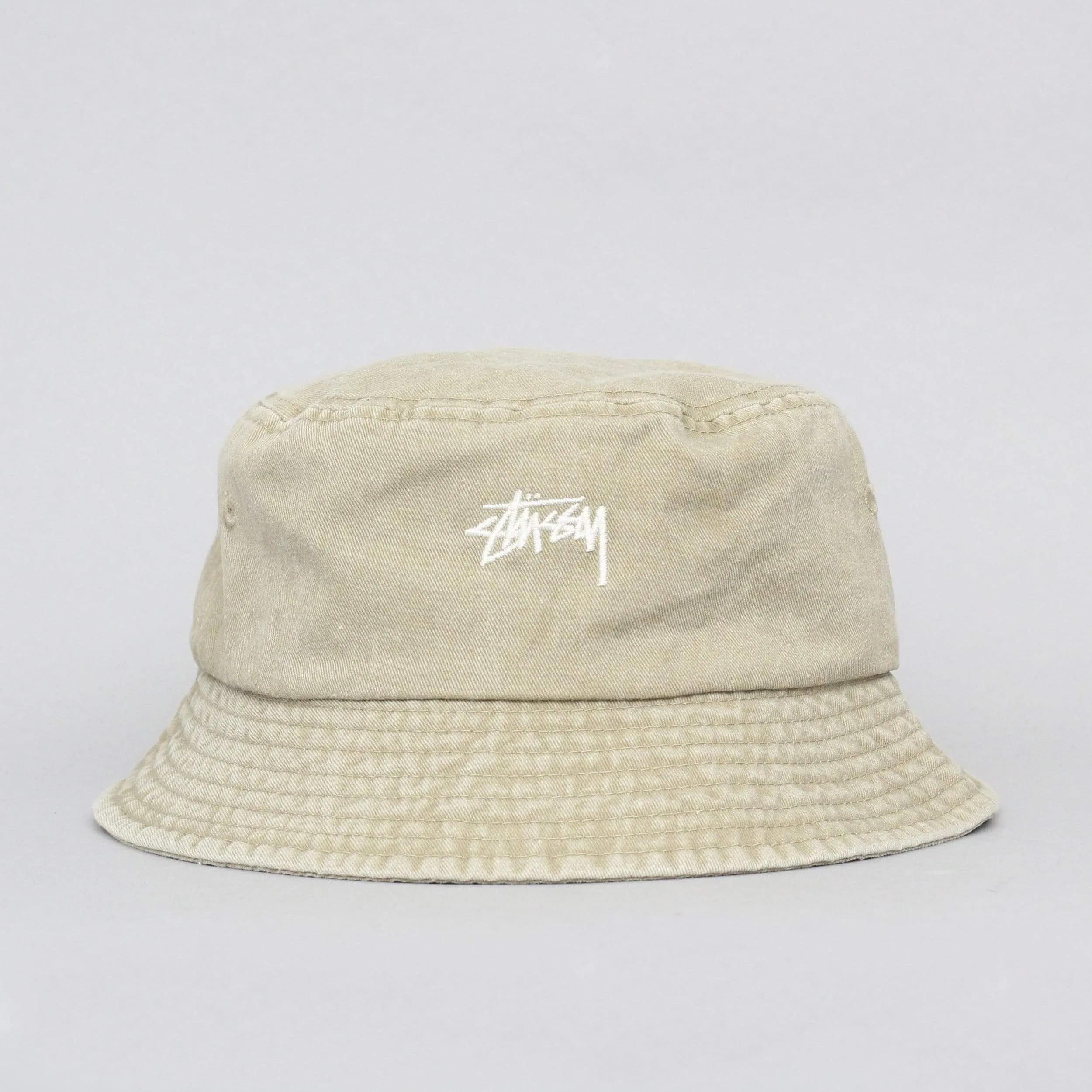 Stussy Stock Washed Bucket Hat Khaki