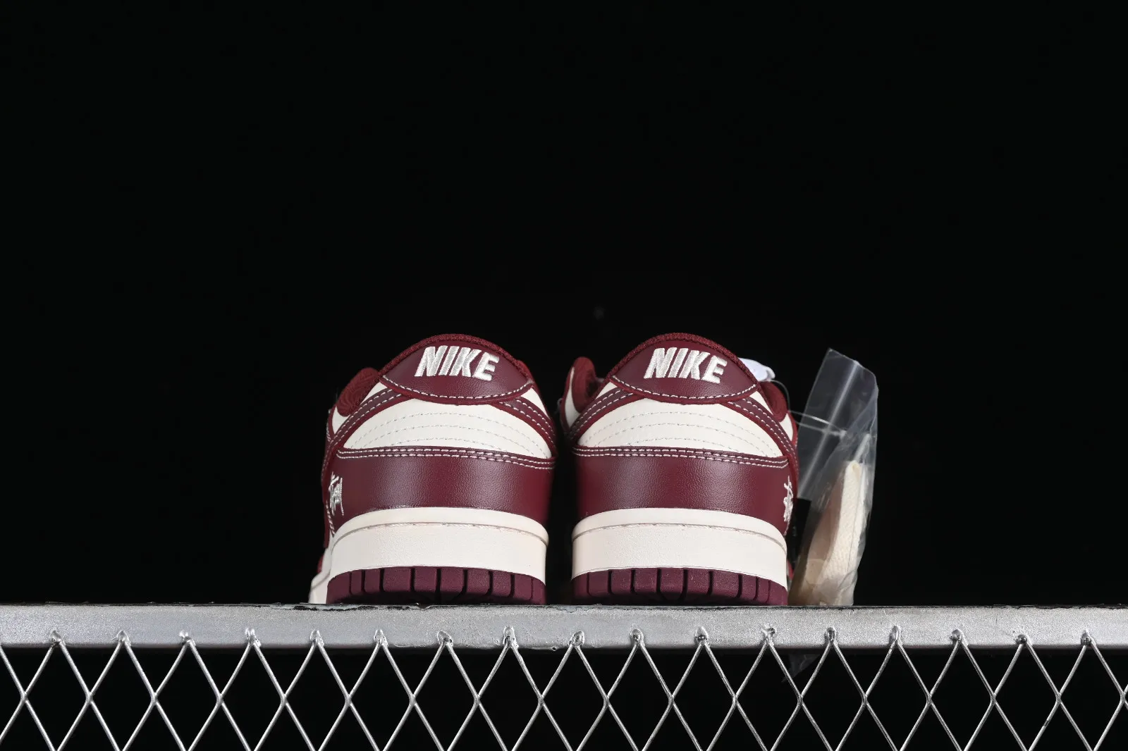 Stussy x Nike SB Dunk Low Dark Red Off White BB9898-001